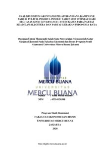 ANALISIS SISTEM AKUNTANSI PELAPORAN DANA KAMPANYE PARTAI POLITIK ...